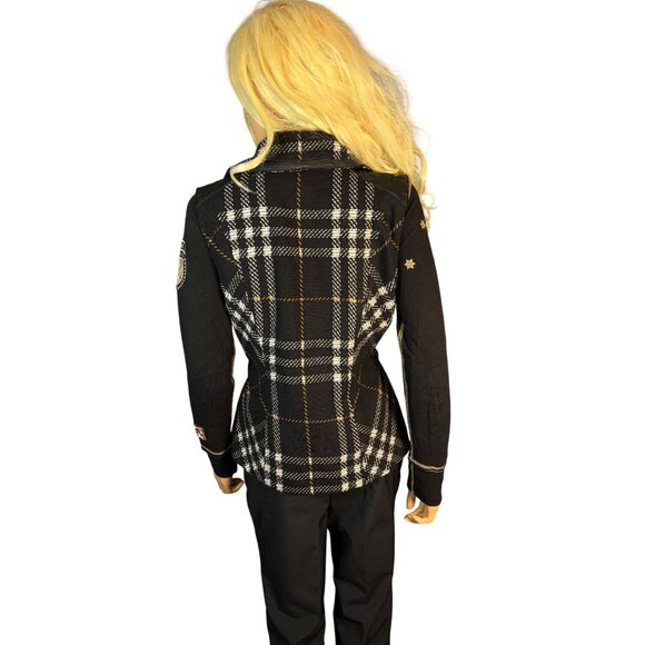 CAbi Black Plaid Moto Vest Style 517 Medium - Picture 7 of 15